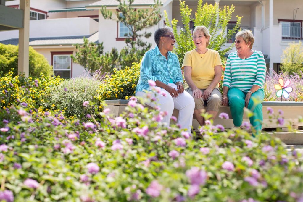 Hillcrest | Seniors sitting in garden