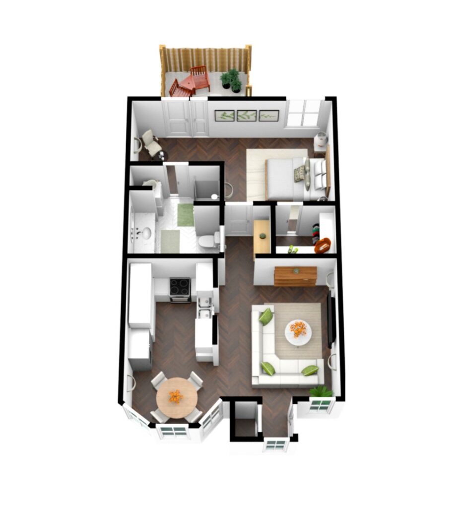 Hillcrest | Floorplan 852 sq. ft.