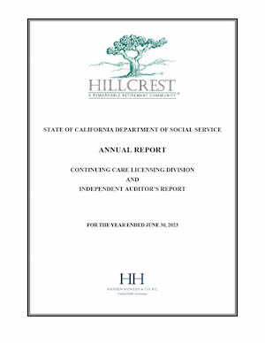Hillcrest | Image of annual DSS/CCRC audit report