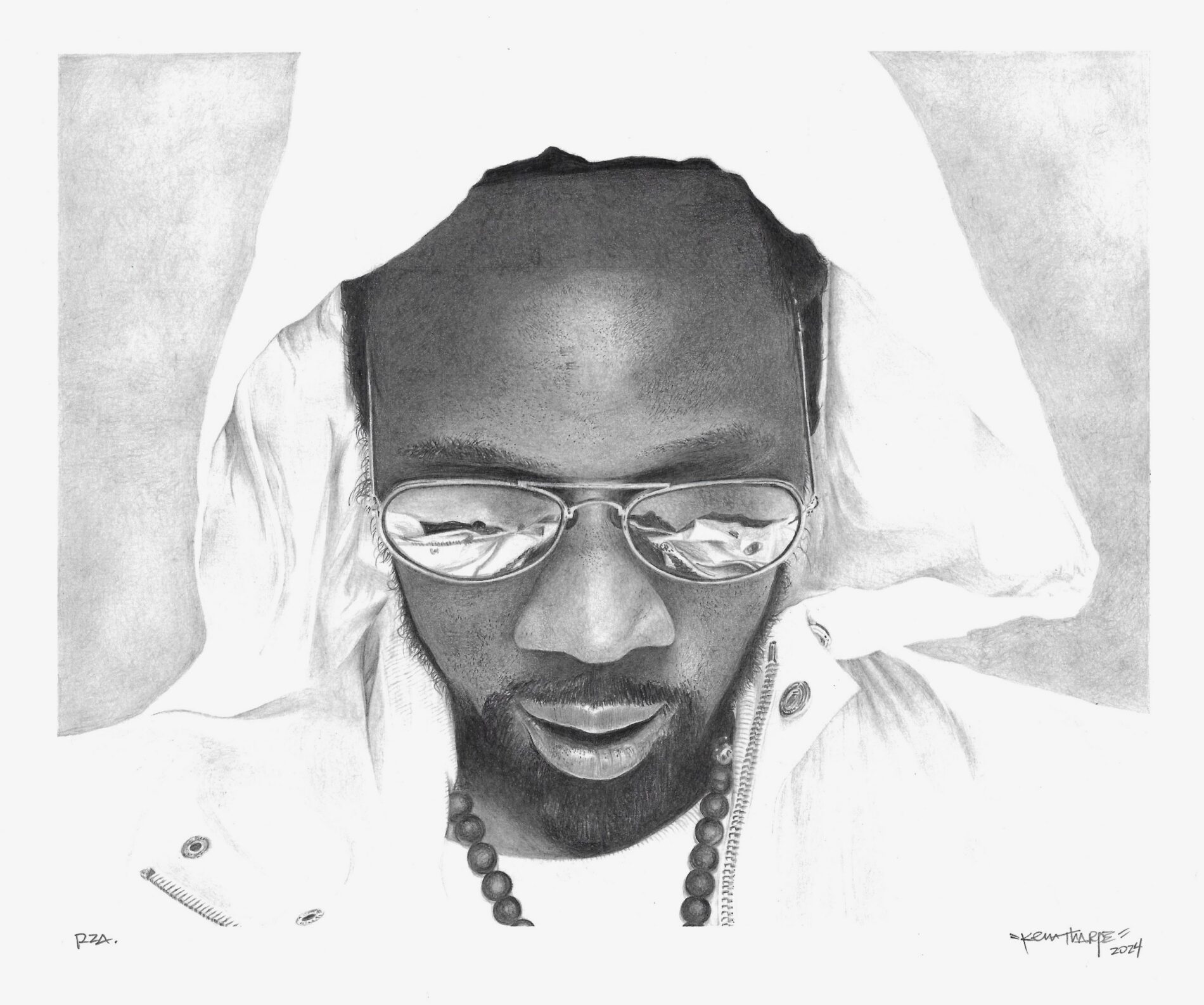 RZA Drawing by K. Tharpe